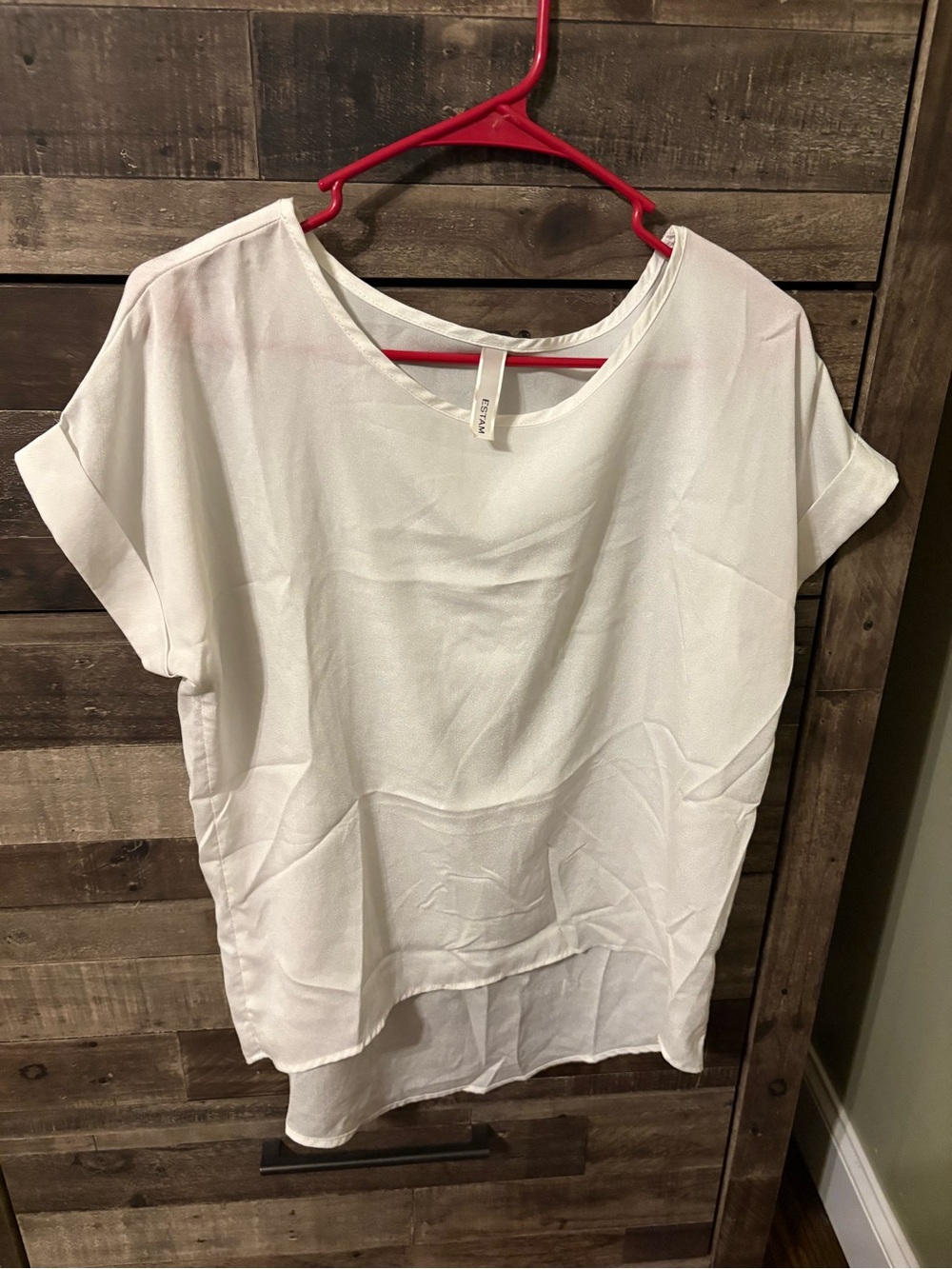 Casual White Women's Short Sleeve Blouse by EVANS